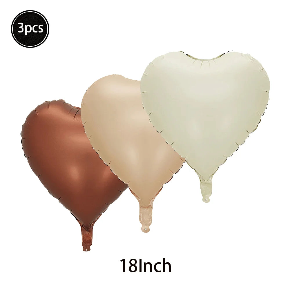 Caramel/Chocolate/Cream Number Balloon Star Heart Foil Helium Ball Kids Adult Girl Birthday Wedding Anniversary Party Decoration