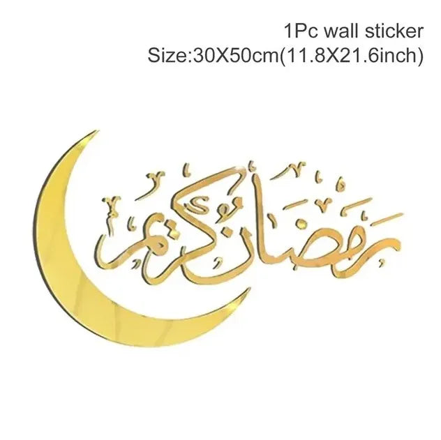 Eid Mubarak Window Stickers Kareem Ramadan Decoration 2025 For Home Islamic Muslim Party Decor Mubarak Ramadan Wall Sticker Gift