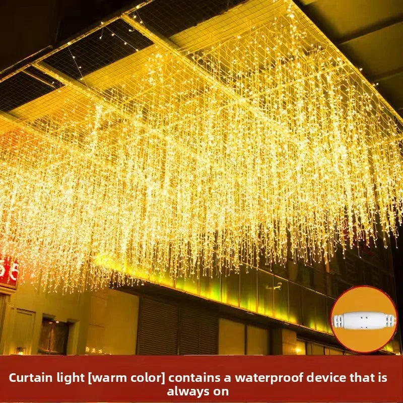 LED Ice Strip Waterfall Light String – Outdoor Waterproof Starry Sky Decoration