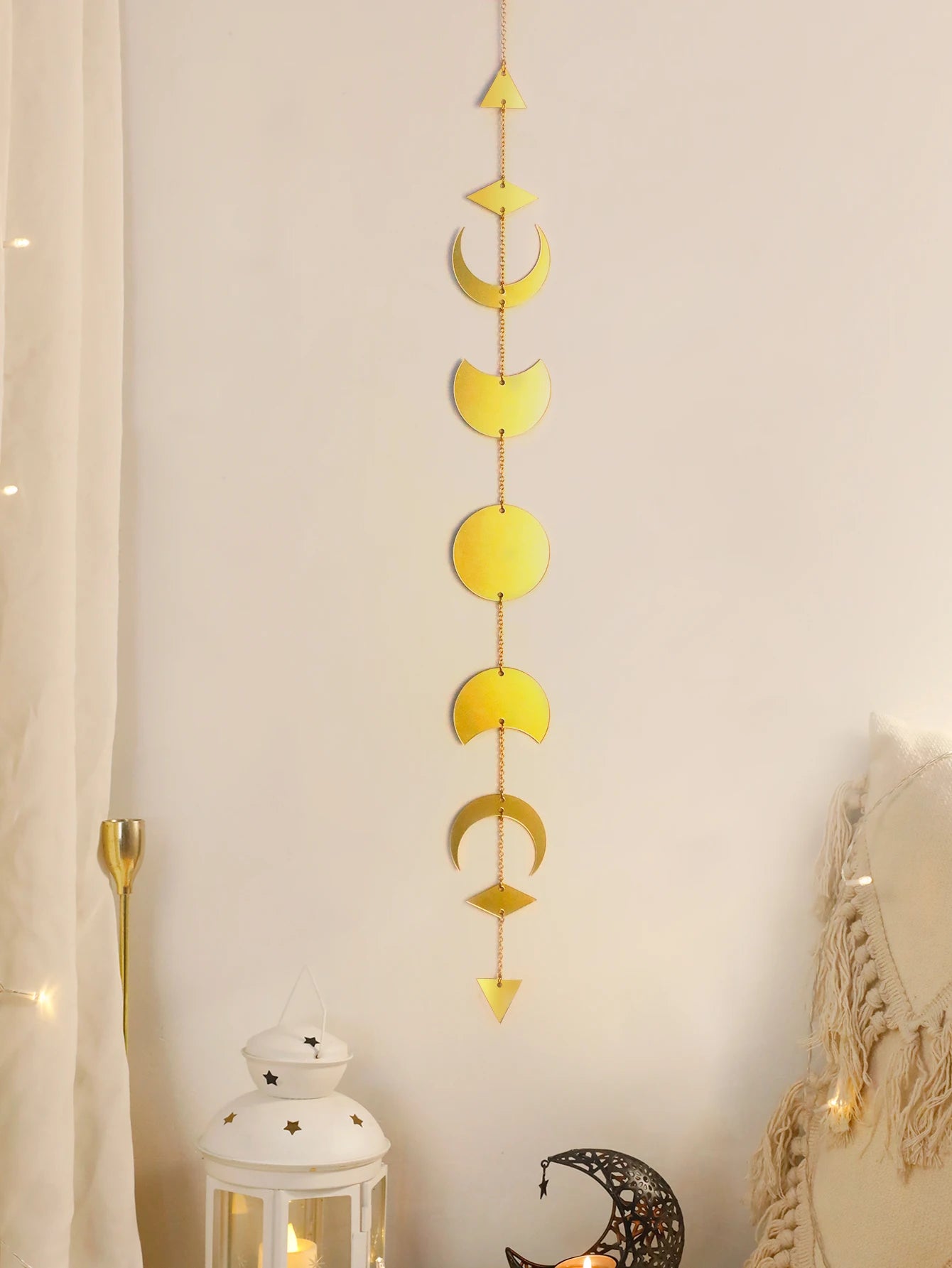 Ramadan Moon Phase Wall Decor - Eid Gold Acrylic Celestial Art，for Islamic Festival Home Decor, Astrology and Astronomy Inspired