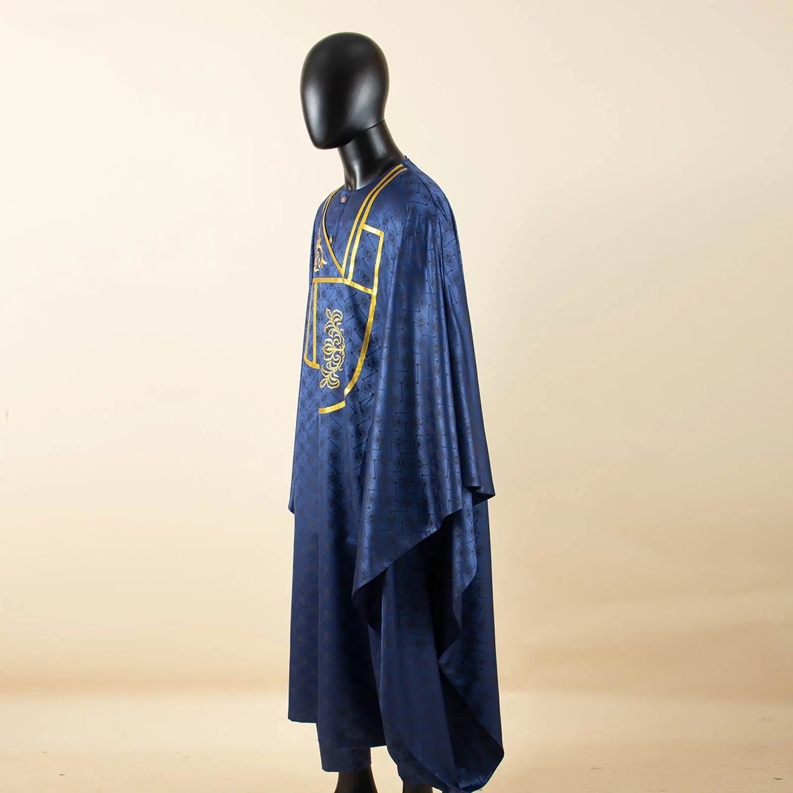 APTX African Clothes for Men Muslim Robe White Traditional Wedding Party Suit Shirt Pants 3 Pcs Set Dashiki Agbada Ramadan