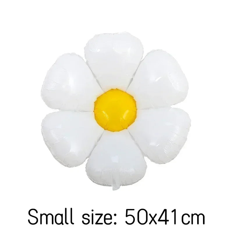 10/1PCS White Daisy Flower Balloon Multi Size Sunflower Foil Balloons Helium Ball Children Birthday Party Baby Shower Decoration