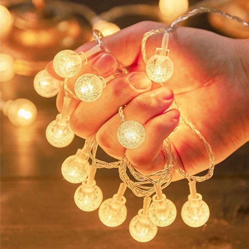 LED String Lights 3 6 10M Warm Color Crystal Fairy Lights Outdoor USB Operated Garland Christmas Decoration Party Wedding DIY