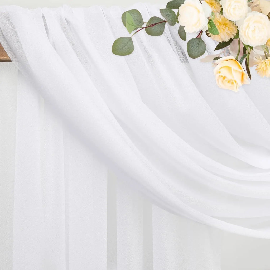 75cm X 6M White Wedding Tulle Arch Draping Fabric Backdrop 28.7" X 20FT Sheer Drapes Fabric for Wedding Ceremony Birthday Party