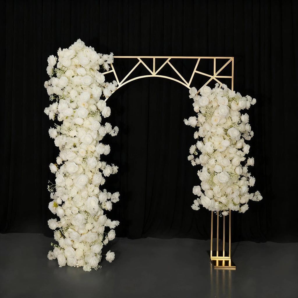 1pcs f30 83in Golden Stainless Steel Crescent Half Moon Wedding Arch Party Stage Backdrop Flower Stand Background Arch ivy332