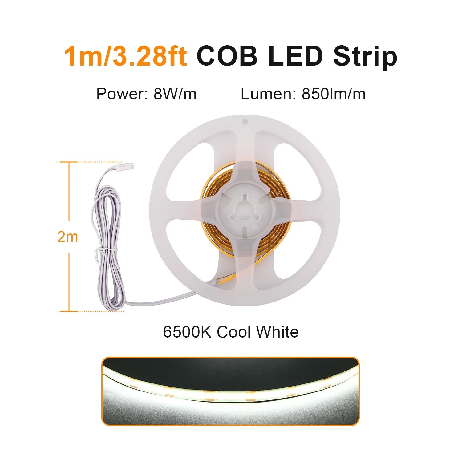 Under Cabinet COB LED Strip Light Collection Display Closet Bookcase Wardrobe Lamp Tape Penetrable Wood Dimmable Touch Sensor