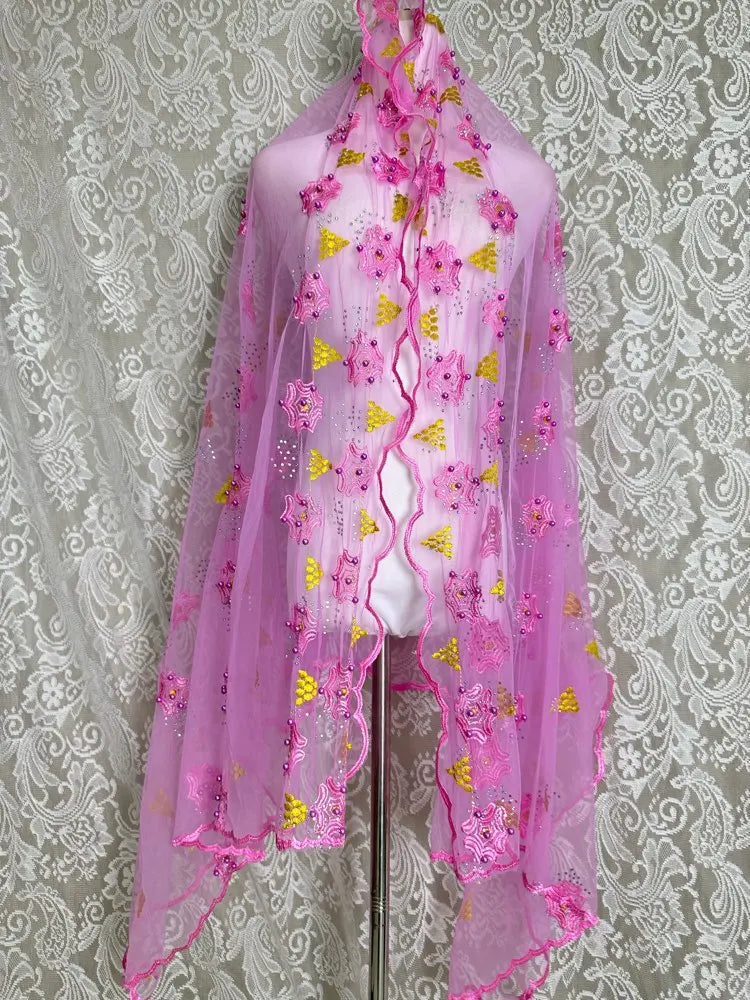 3D Stone New Dubai Scarf For Muslim Women African voile stone big Hijab Islam Hijab Pashmina Turban Headscarf Embroidery Shawls