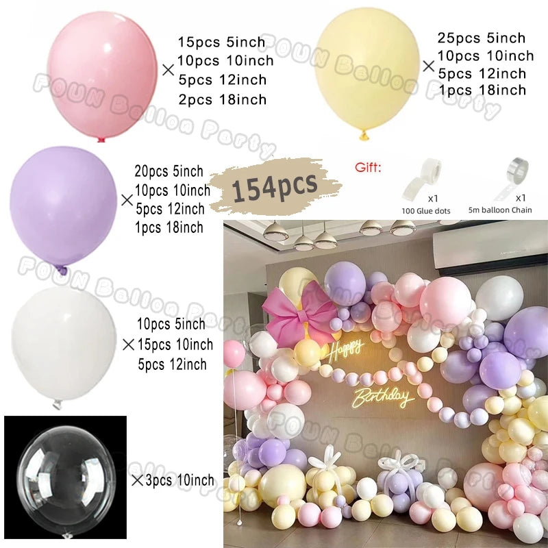 Butterfly Balloon Garland Arch Kit Macaron Purple Pink Orange Balloon Girls Birthday Party Wedding Anniversary Event Decoration