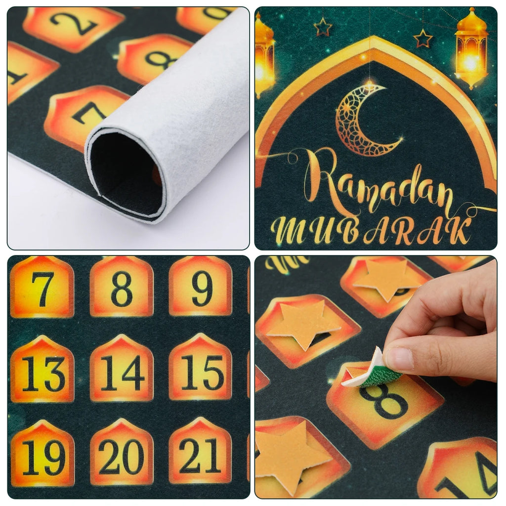 Eid Advent Calendar Ramadan Decoration for Home 2026 Ramadan Kareem Hanging Calendar Islamic Muslim Eid Al Adha Party Supplies