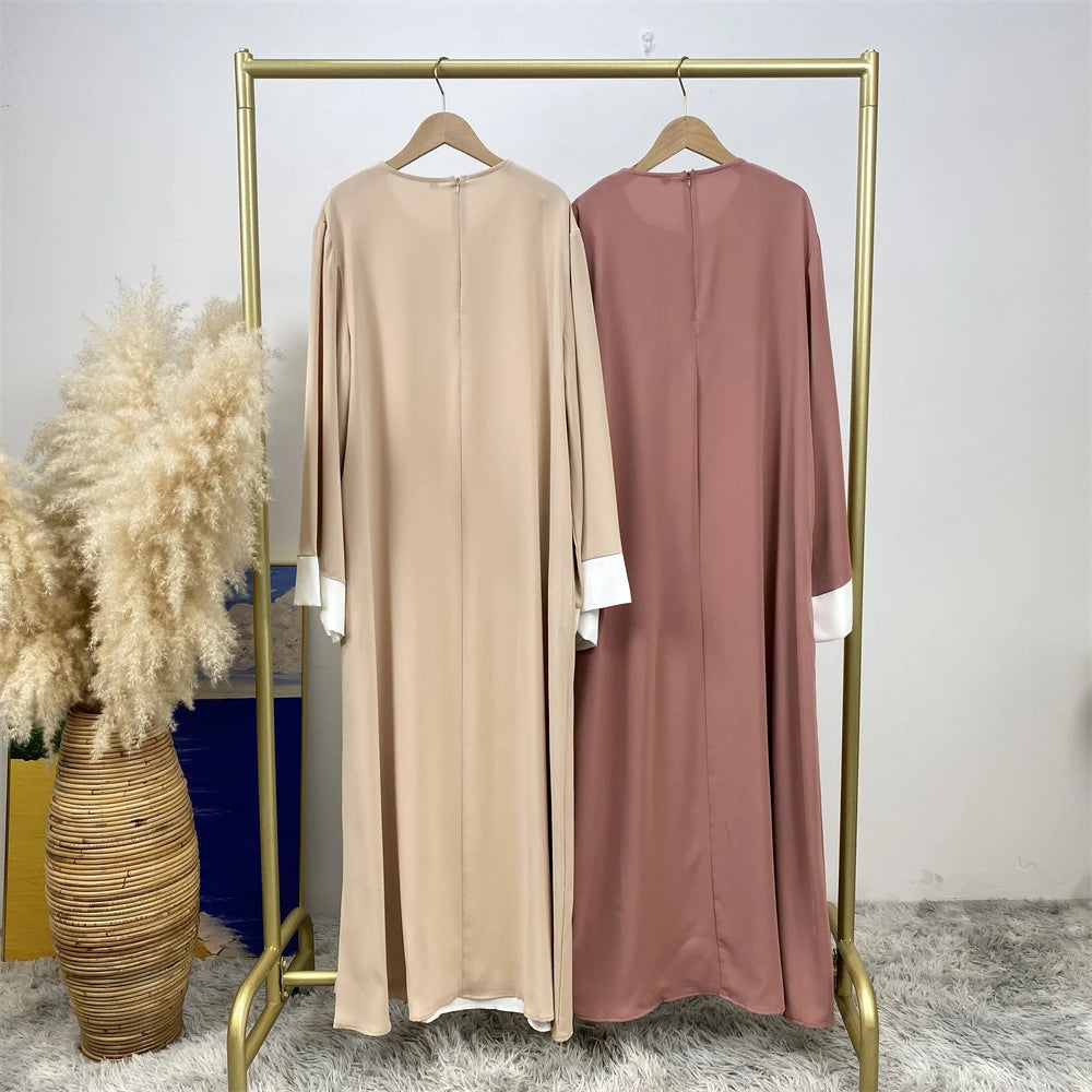 Ramadan Eid Luxury Splicing Two-Piece Style Abaya for Women – Dubai Kaftan Modest Islamic Dress Marocain Femme