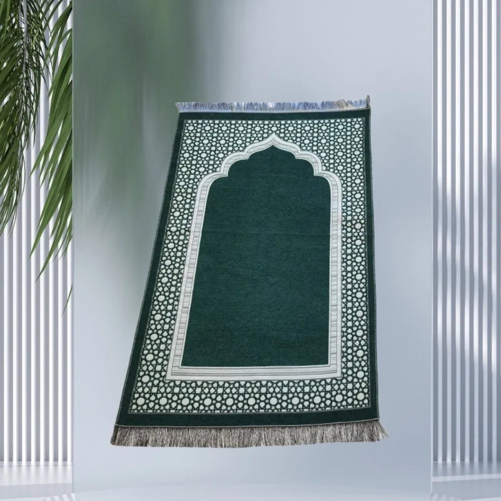 Printed Floor Mat 70x110cm Muslim Prayer Rug Non-slip Foldable Islamic Prayer Mat Rectangle Ethnic Style Janamaz Sajadah Eid