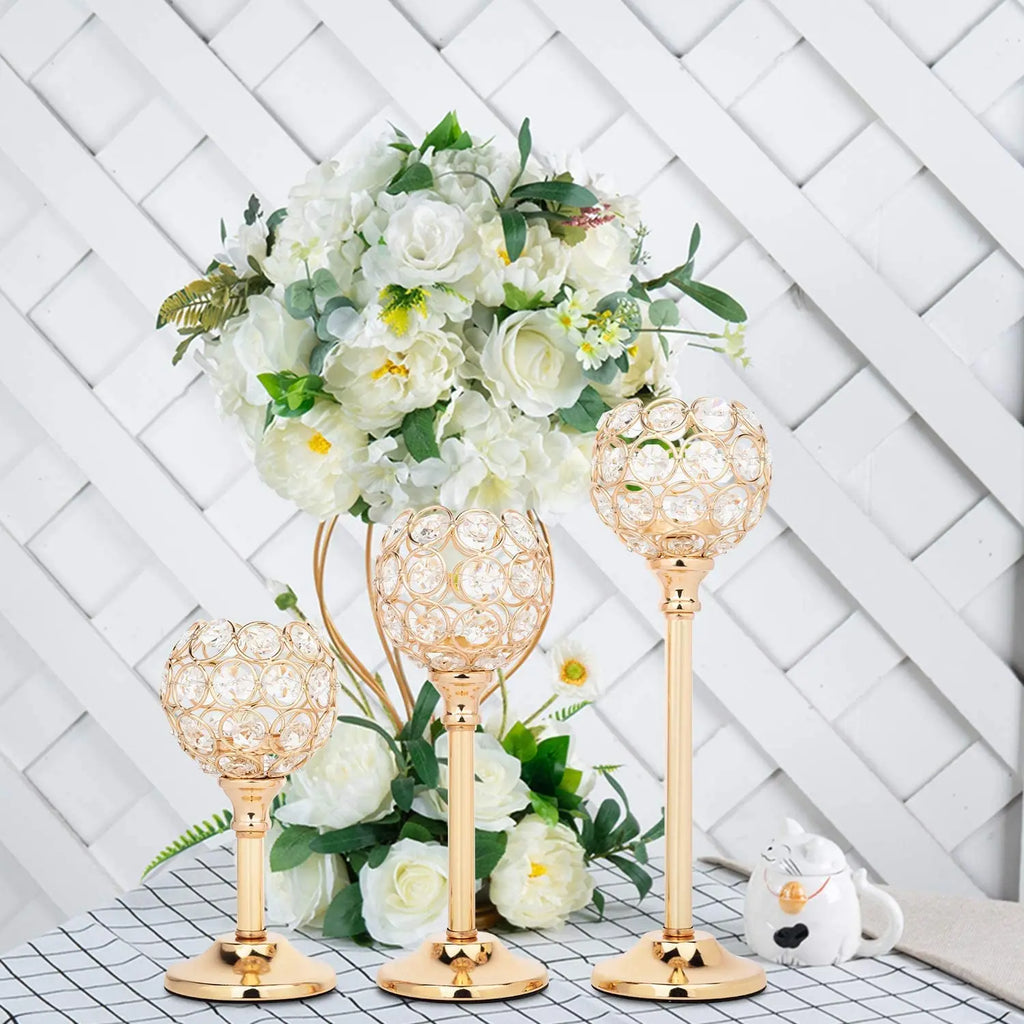Crystal Candle Holder Modern Tealight Candlestick Home Christmas Party Candle Stand Wedding Dinning Table Centerpiece Decoration