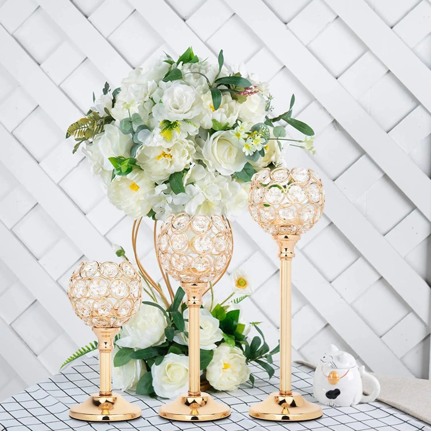 Crystal Candle Holder Modern Tealight Candlestick Home Christmas Party Candle Stand Wedding Dinning Table Centerpiece Decoration