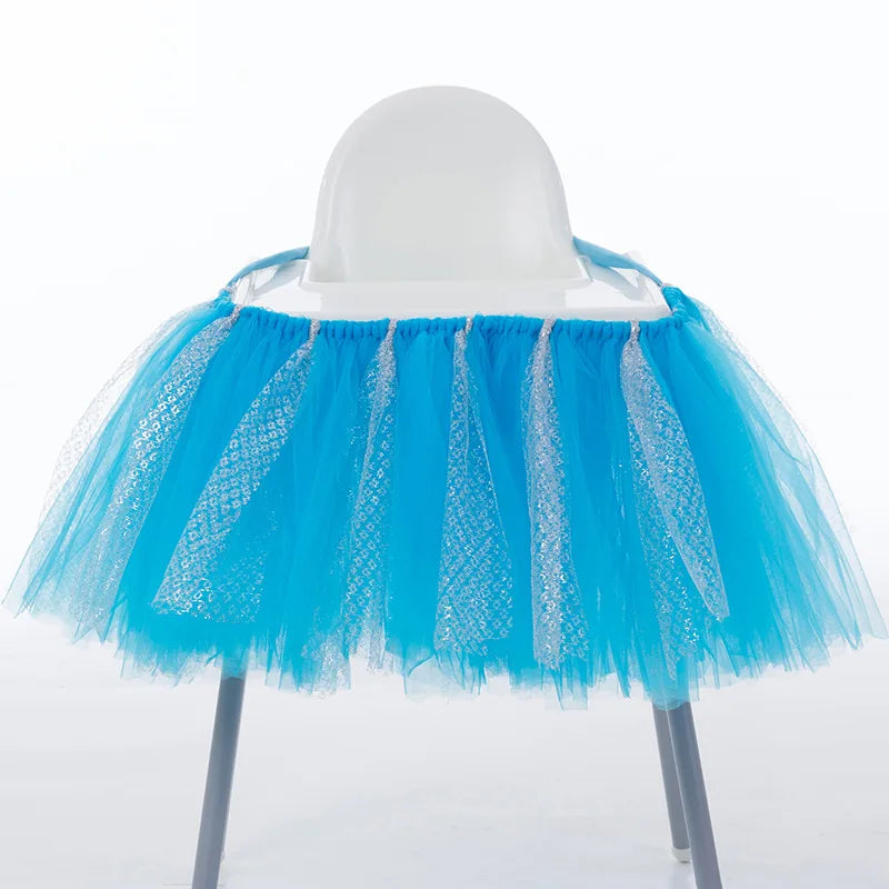 Tutu Chair Skirt Mesh Chair Skirt Children's Table Chair Skirt Party Decorative Chair Skirt Baby Birthday Party Decoration