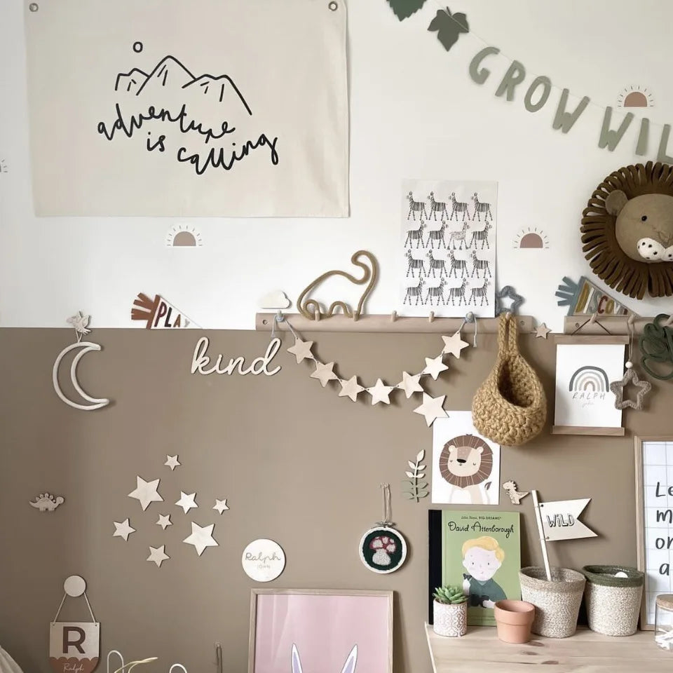 Nordic style children's room wall decoration moon stars wall hanging wall wall wall decoration scene decorate the bedroom room