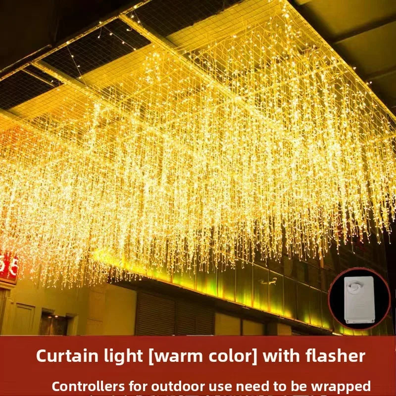 LED Ice Strip Waterfall Light String – Outdoor Waterproof Starry Sky Decoration