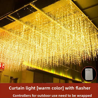 LED Ice Strip Waterfall Light String – Outdoor Waterproof Starry Sky Decoration