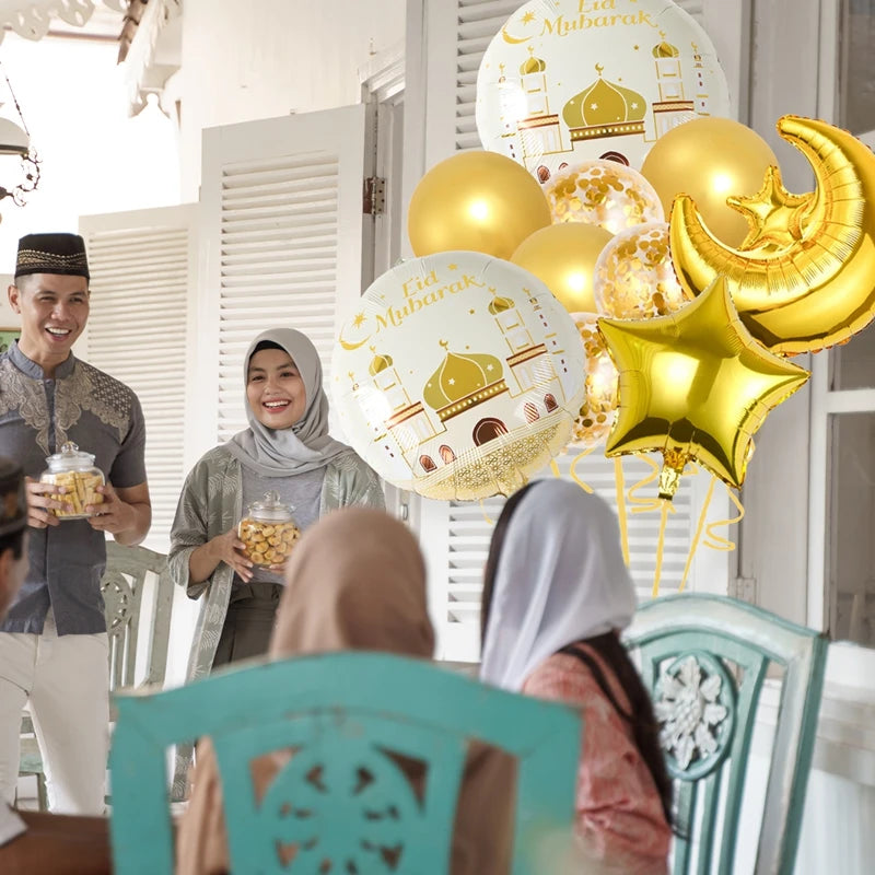 Eid Mubarak Balloons Ramadan Decor for Home Eid Mubarak Letters Balloon Ramadan Kareem Islamic Muslim Party Eid Al Adha Gifts