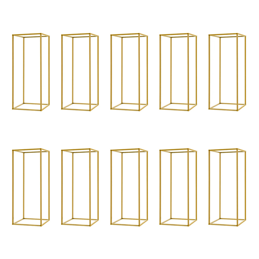 10PCS Metal Flower Stand Floor Vases Flowers Column Stand Road Lead Rack for Wedding Party Birthday Anniversary Decor 24*24*60cm