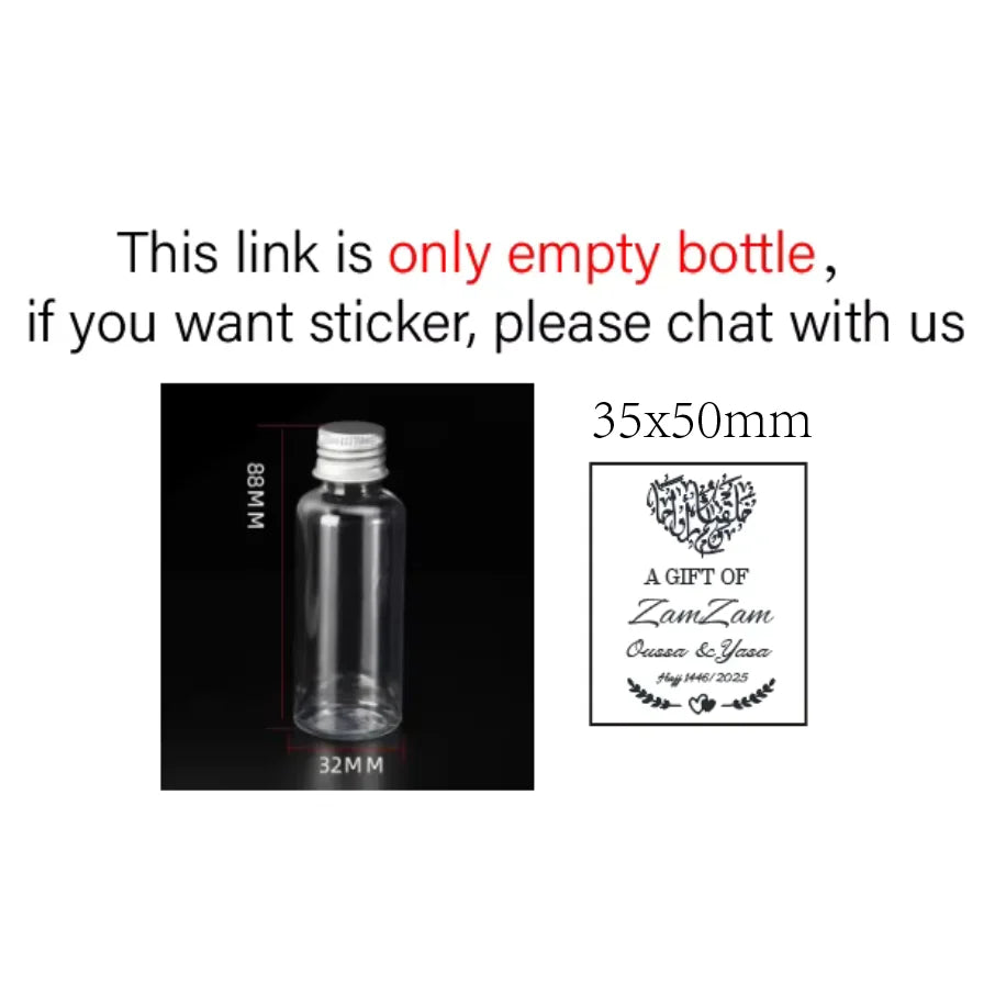 Zam Zam Water Refillable Plastic Bottle for Islamic Events & Umrah