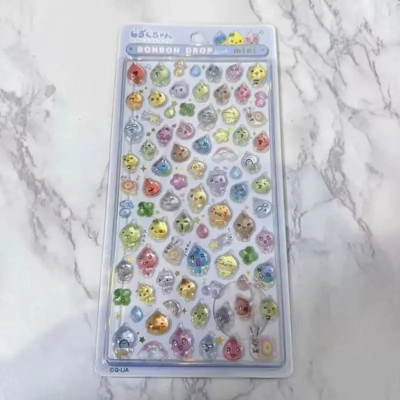 3D Water Droplet Relief Crystal Stickers Shiny Glitter Raindrop Resin Diy Decoration Scrapbooking Phone Case Journal Craft Gifts