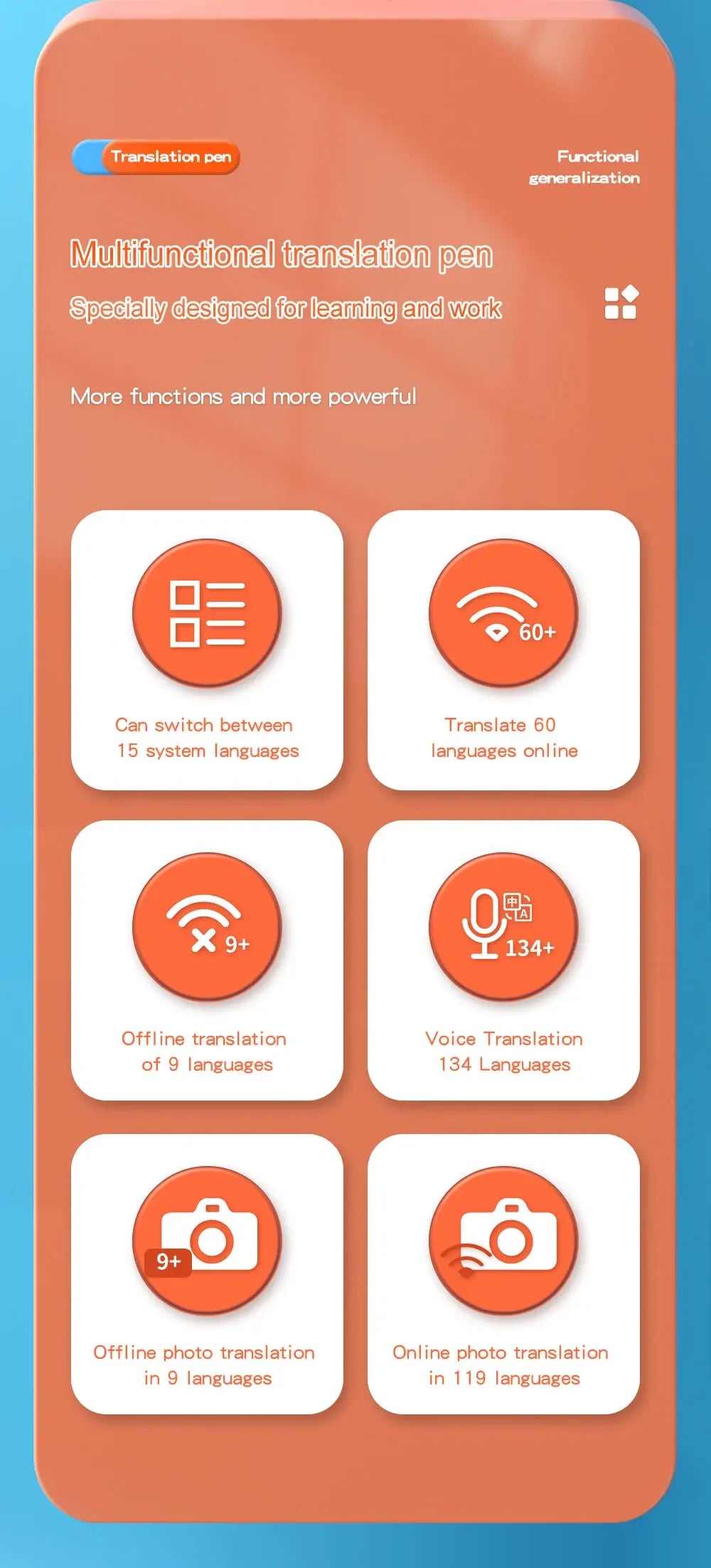 Offline Smart Language Translation Pen Scanner Voice Translator Machine Arabic for Quran 134 Languages Intelligent Translator
