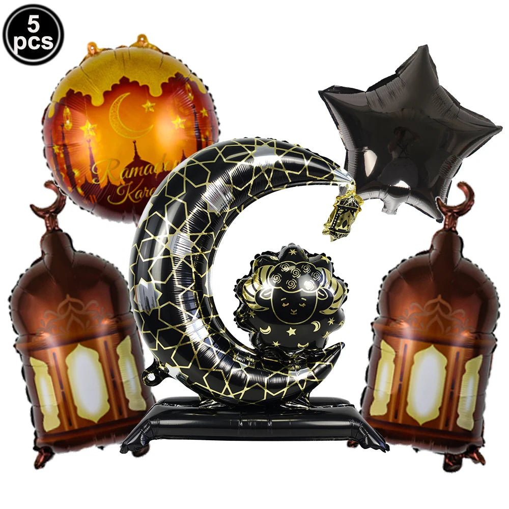 Eid Mubarak Banners Ramadan Mubarak Kareem Decorations Hanging Swirls Streamer Moon Star Party Decor lslam Muslim Party Supplies