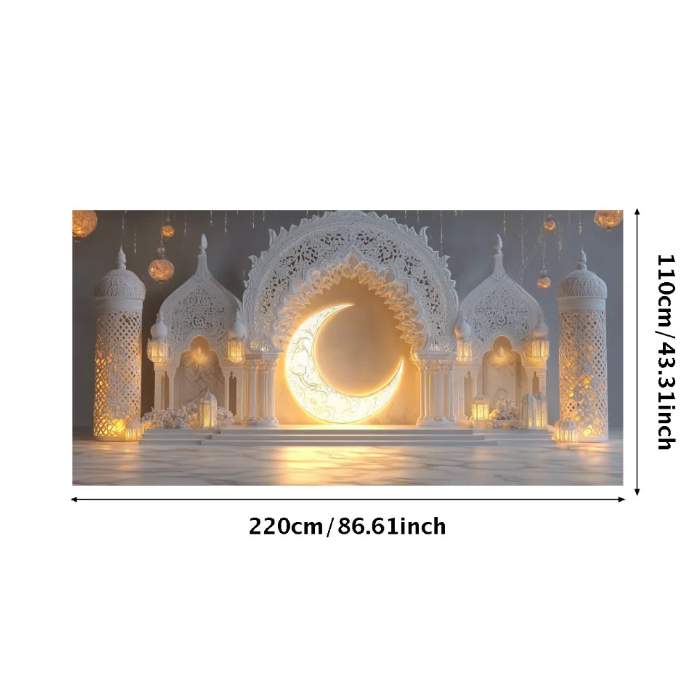 Eid Mubarak Decoration 2025 Ramadan Backdrop Banner Family Room Photo Background Party Decors Home Moon Star Background New In