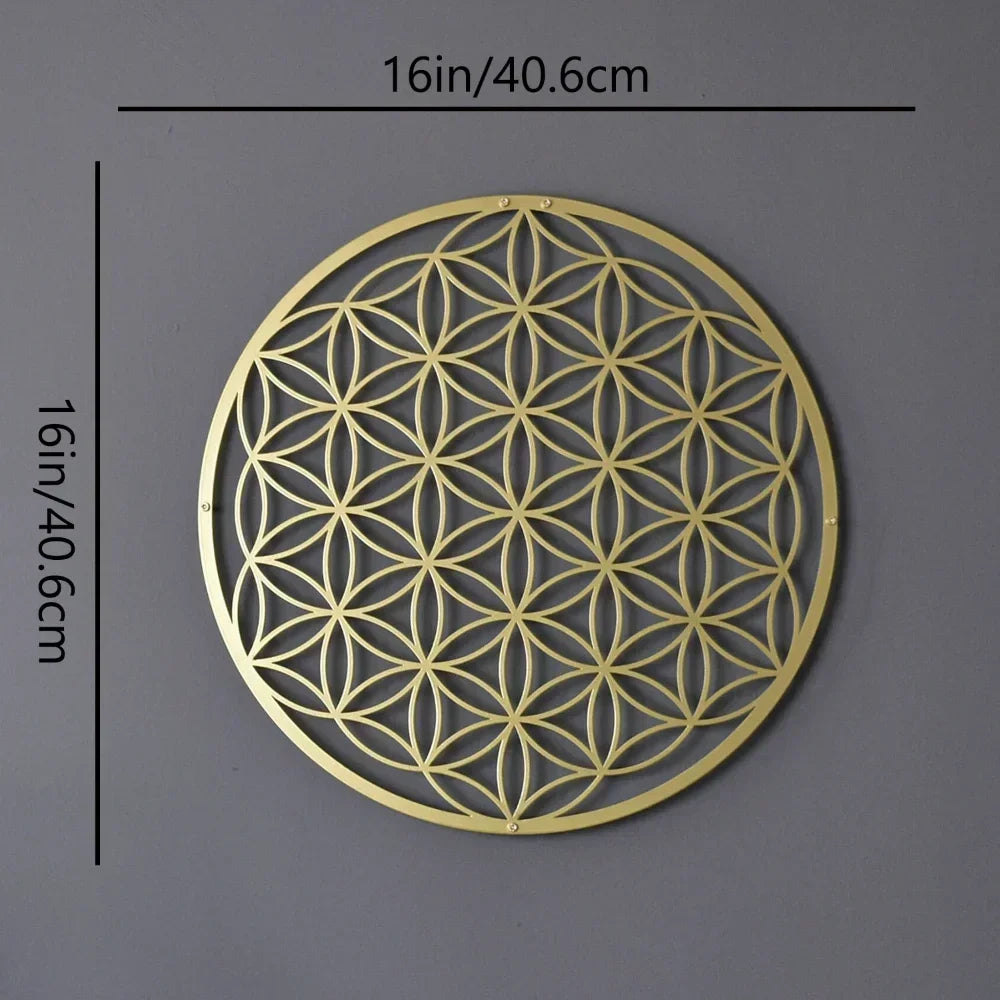 Ramadan&Eid Special Flower of Life Metal Wall Art for Bedroom and Living Room Decor,Lotus Design as Accent Piece Above Couch