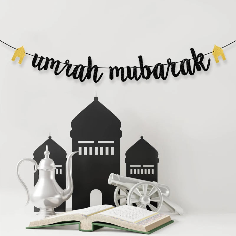 Eid Mubarak Paper Banner Garland 2026 Ramadan Moon Star Mosque Hanging Swirl Home Decoration Ornaments Islamic Muslim Party Gift