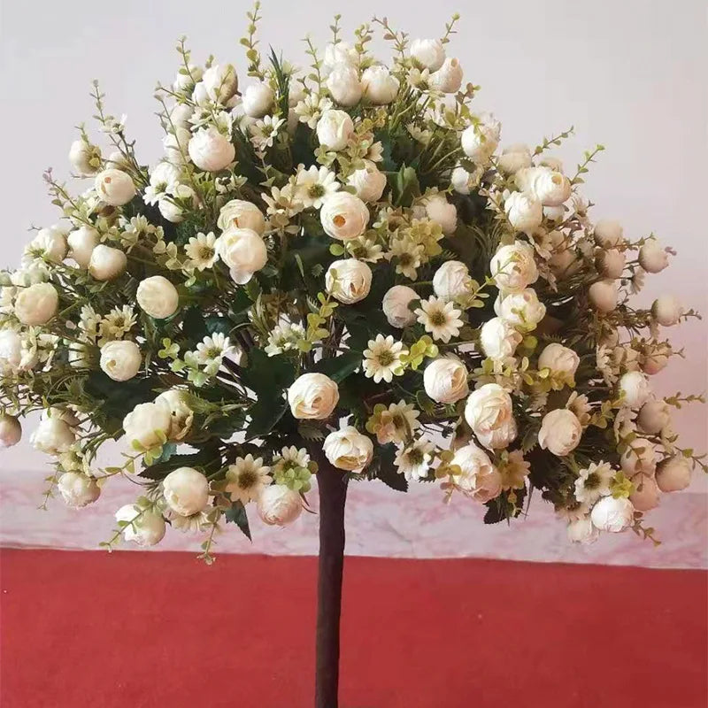 Sakura Artificial Flower Tree Weeping Willow Plants Suitable for Indoor Outdoor Home Wedding Party Garden Shopping Mall Decorati