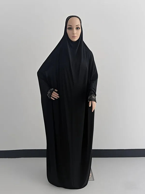 H098 Free Size Muslim Dress Pray Khimar Kaftan Burqa Abaya Robe Hijab Middle East Clothing