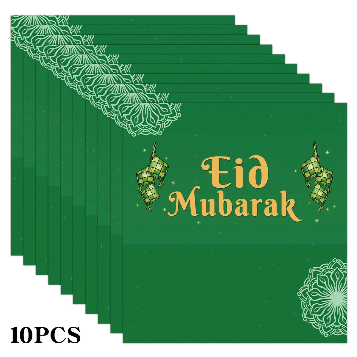 10pcs Eid Mubarak Chocolate Candy Stickers,Mosque&Lantern Crescent Design,Labels For Gift Wrap,Islamic Ramadan Greeting Supplies