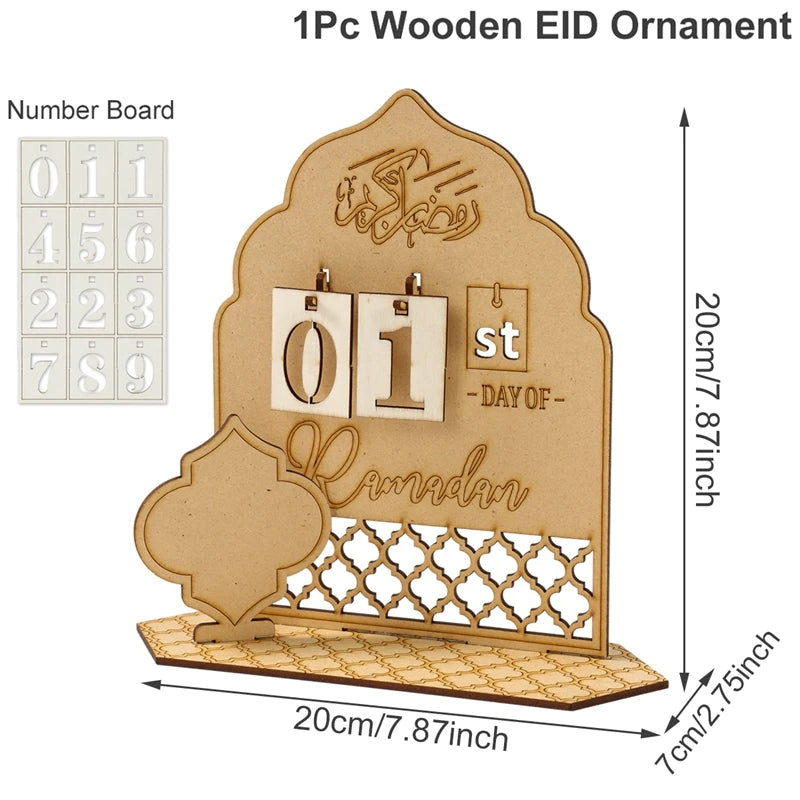 Acrylic Ramadan Countdown Calendar Ornaments Gifts Eid Mubarak Ramadan Decor For Home 2025 Kareem Islam Muslim Party Supplies