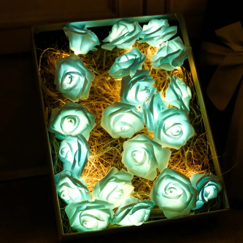 20LEDs Artificial Rose Flower String Light Valentine's Day Decor Wedding Party Garland Fairy Lamp Room Decoration Ramadan 2026