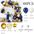 Navy Blue Balloons Arch Kit White Gold Confetti Balloon Garland Gold Star Foil Globos Birthday Party Wedding Graduation Decor