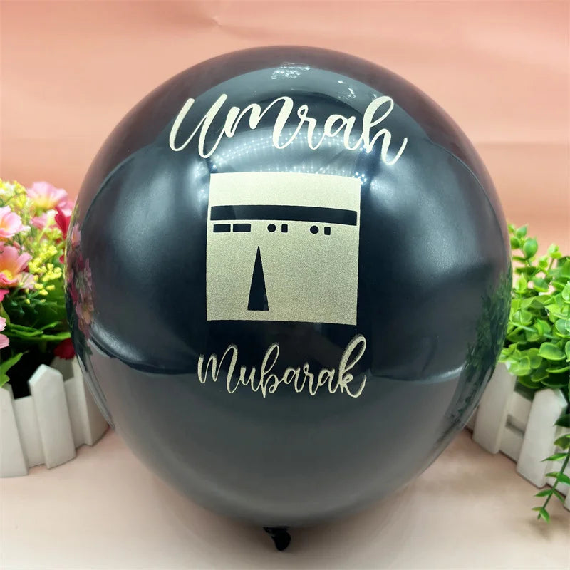 Black Gold Umrah Mubarak Latex Balloons Ramadan Kareem Decoration EID Mubarak Muslim Islamic Festival Party Home Ramadan Supplie