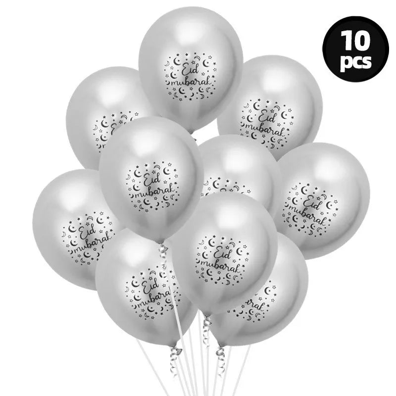 Eid Mubarak Balloons 2024 Ramadan Decorations for Home Moon Star Foil Balloon Muslim Aid Moubarak Kareem Festival Party Supplies