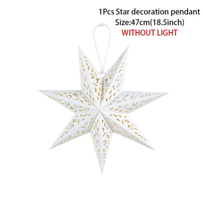 Hollow Star Hanging Pendant Light Eid Mubarak Ramadan Kareem Decoration 2024 paper Lantern Islamic Muslim Party Supplies wedding