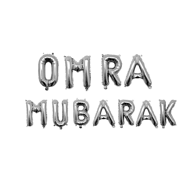1Set OMRA Mubarak Letter Foil Balloons Ramadan Kareem Decoration Star Moon Helium Globos 2023 Muslim Islamic Party Supplies Gift