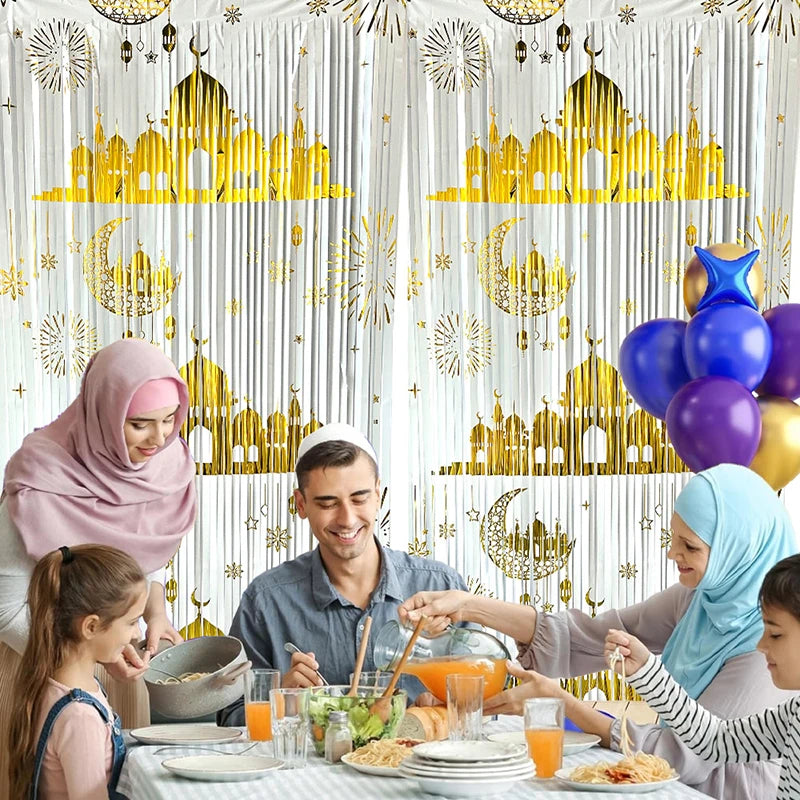 Ramadan Decorations 2026 Pulling Flag Eid Mubarak Hanging Banner Islamic Muslim Party Party Moon Star Castle Hanging Flag