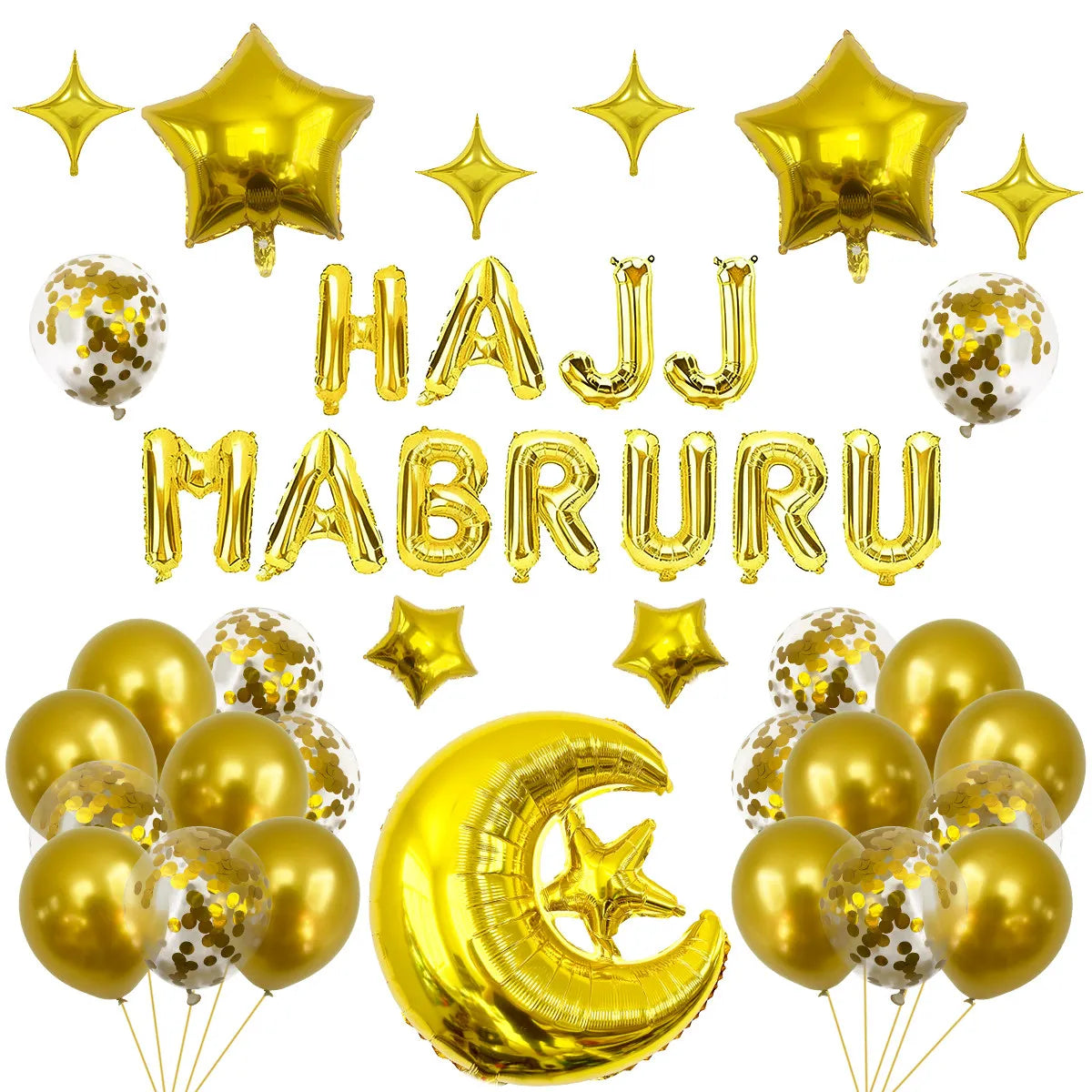 1set Ramadan Decorations 2026 Moon Star Balloon Muslim Festival Home Diy Decor Eid Mubarak Ramadan Kareem Hajj Party Supplies