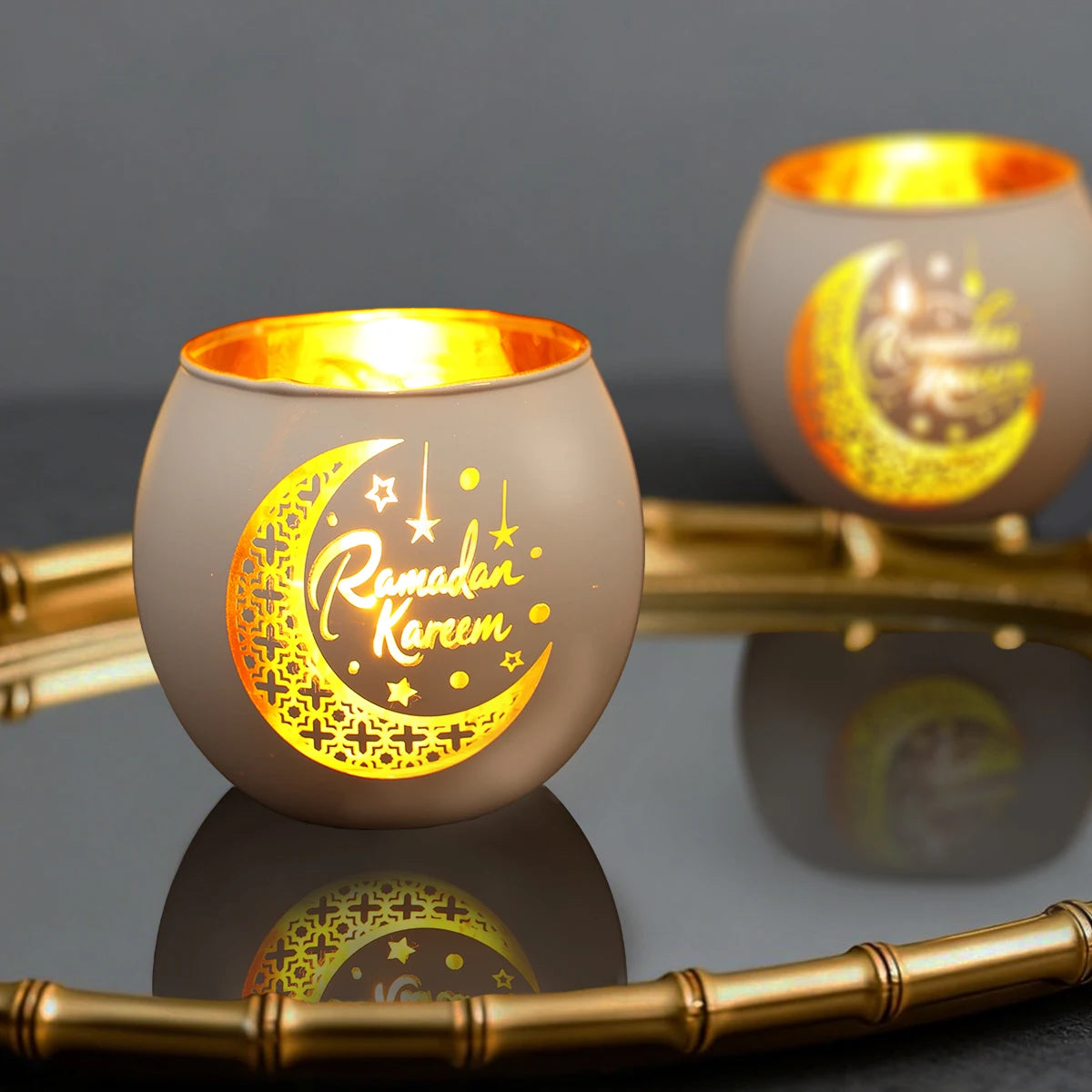 Ramadan Kareem Candle Holders Ramadan Decorations for Home 2026 Eid Al-Fitr Gifts Islamic Muslim Eid Al Adha Party Supplies