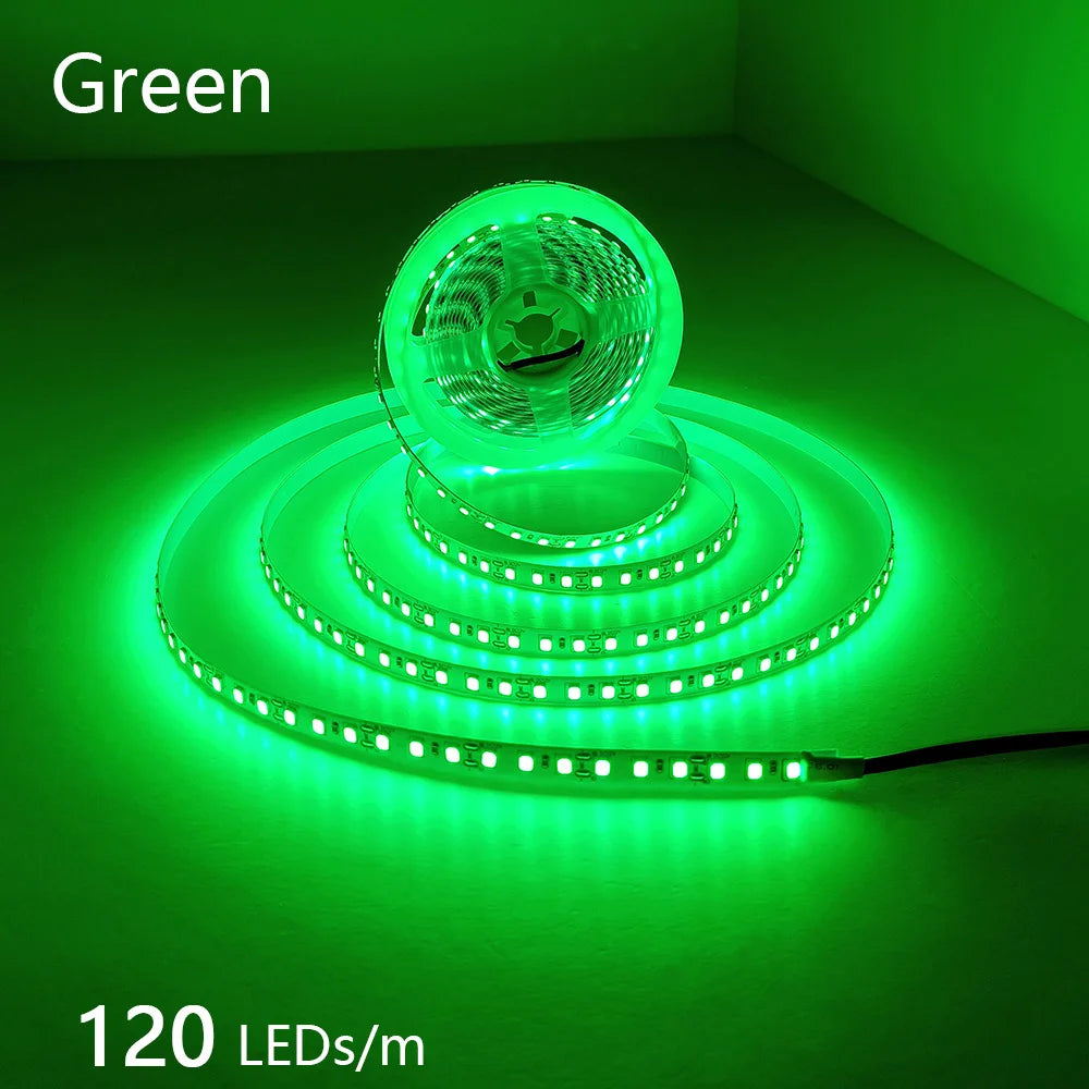 12V 24V LED Strip 2835 120LEDs/m Home Lamp Strip Pink Red Ice Blue Green Golden Yellow Orange Flexible Waterproof Soft Lamp Bar