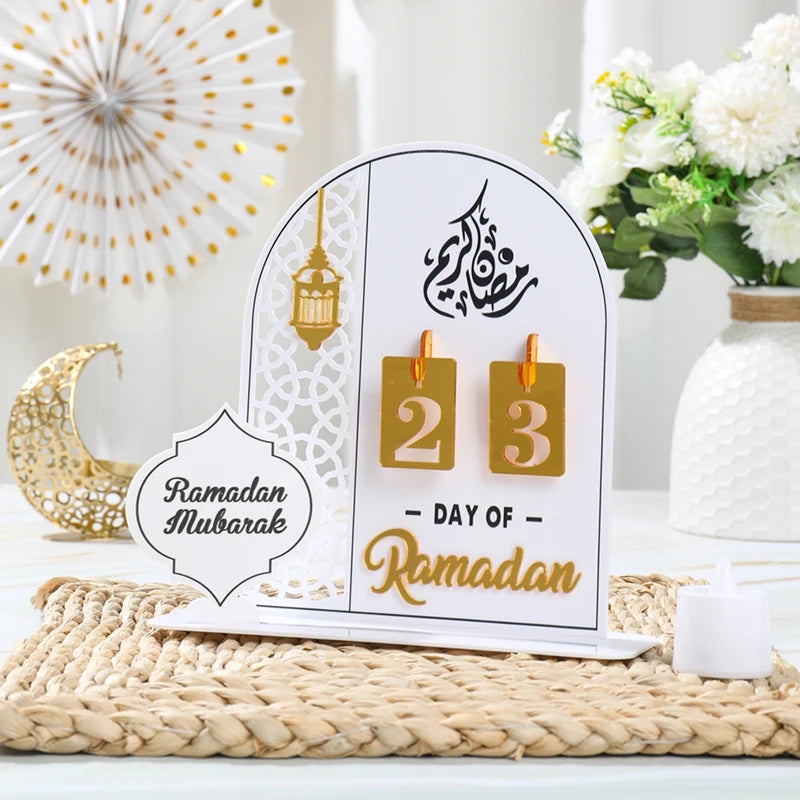 Ramadan Countdown Calendar Eid Mubarak Ornament Ramadan Decoration For Home 2025 Eid Aid Al-Adha Islam Muslim Party Supplies