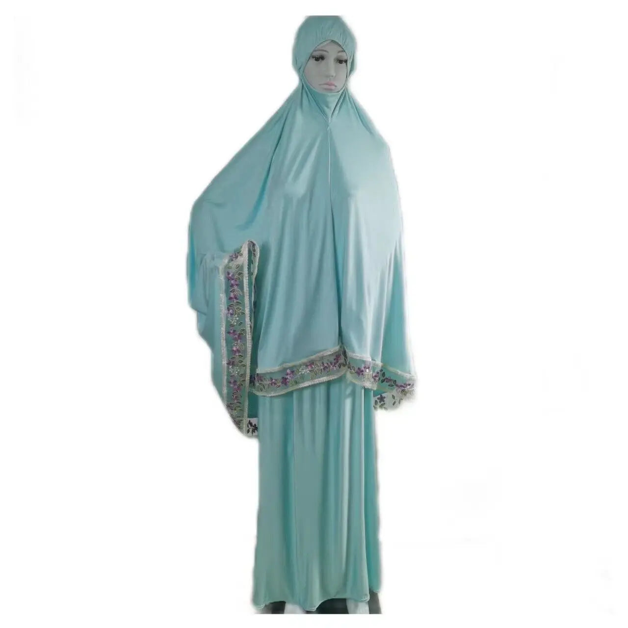 2PCS Women Muslim Islamic Hijab Blouse Skirts Sets Ramadan Prayer Khimar Abaya Robe Arab Burqa Middle East Vestidos