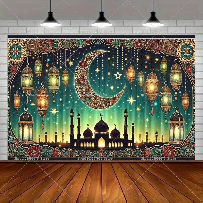 Elegant Ramadan Lanterns Backdrops Ramadan Eid Mubarak Party Decorations Photography Background Banner Studio Photo Booth Props