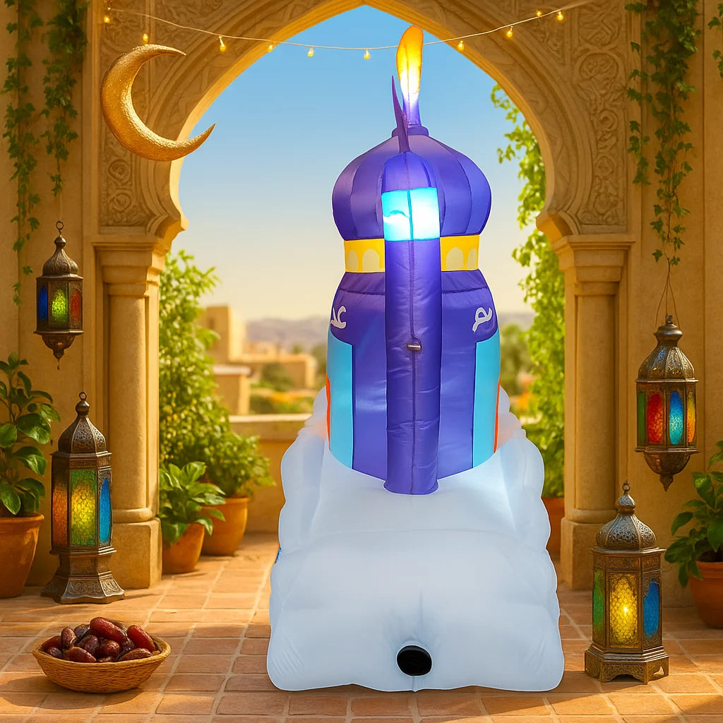 Ramadan Eid Mubarak Inflatable Decorations with LED Lights Muslim Islamic Holiday DIY Party Supplies  Outdoor Yard Ornament