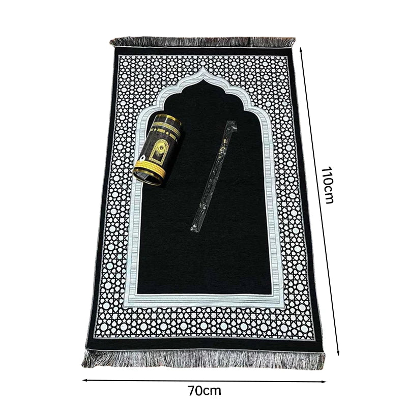 110x70cm Prayer Mat Set Prayer Rug Islamic Muslim Travel Worship Blanket Outdoor Portable Muslim Pray Mat Ramadan Gifts2025