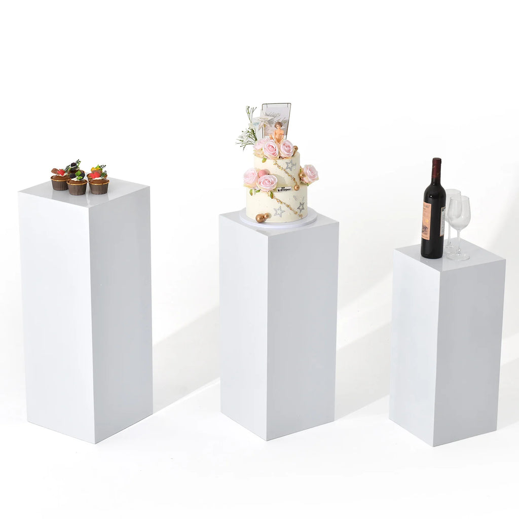 6PCS Metal Display Pedestal Stand for Birthday White Pedestal Stands Pillar for Wedding Dessert Table Display Stand Column Decor